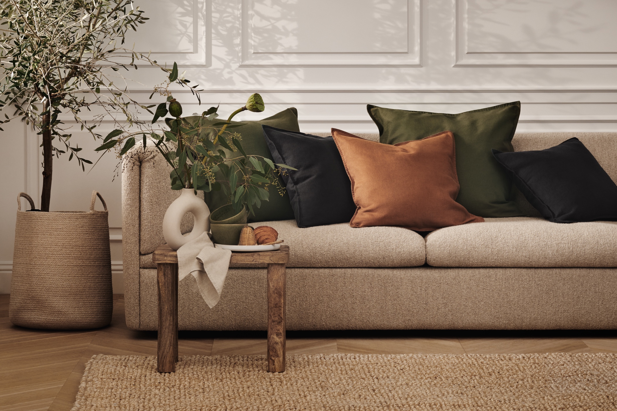 Linen, canvas & velvet cushion covers H&M HOME